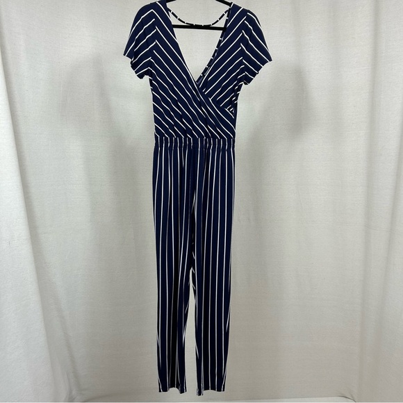 Express Striped Black and White Jumpsuit - Picture 5 of 9
